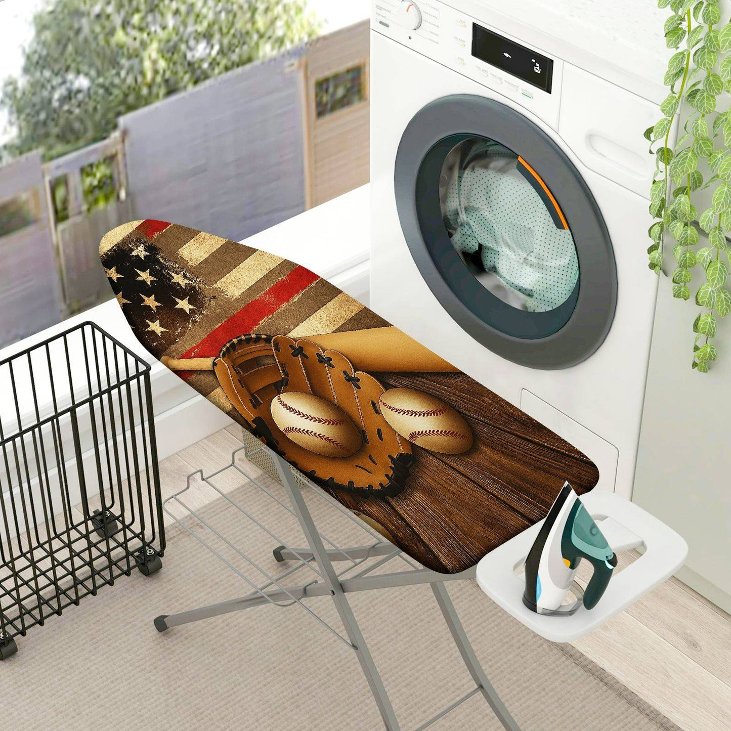 1-Piece American Flag Baseball Glove Vintage  Ironing Board Cover, Universal Size, Without Board