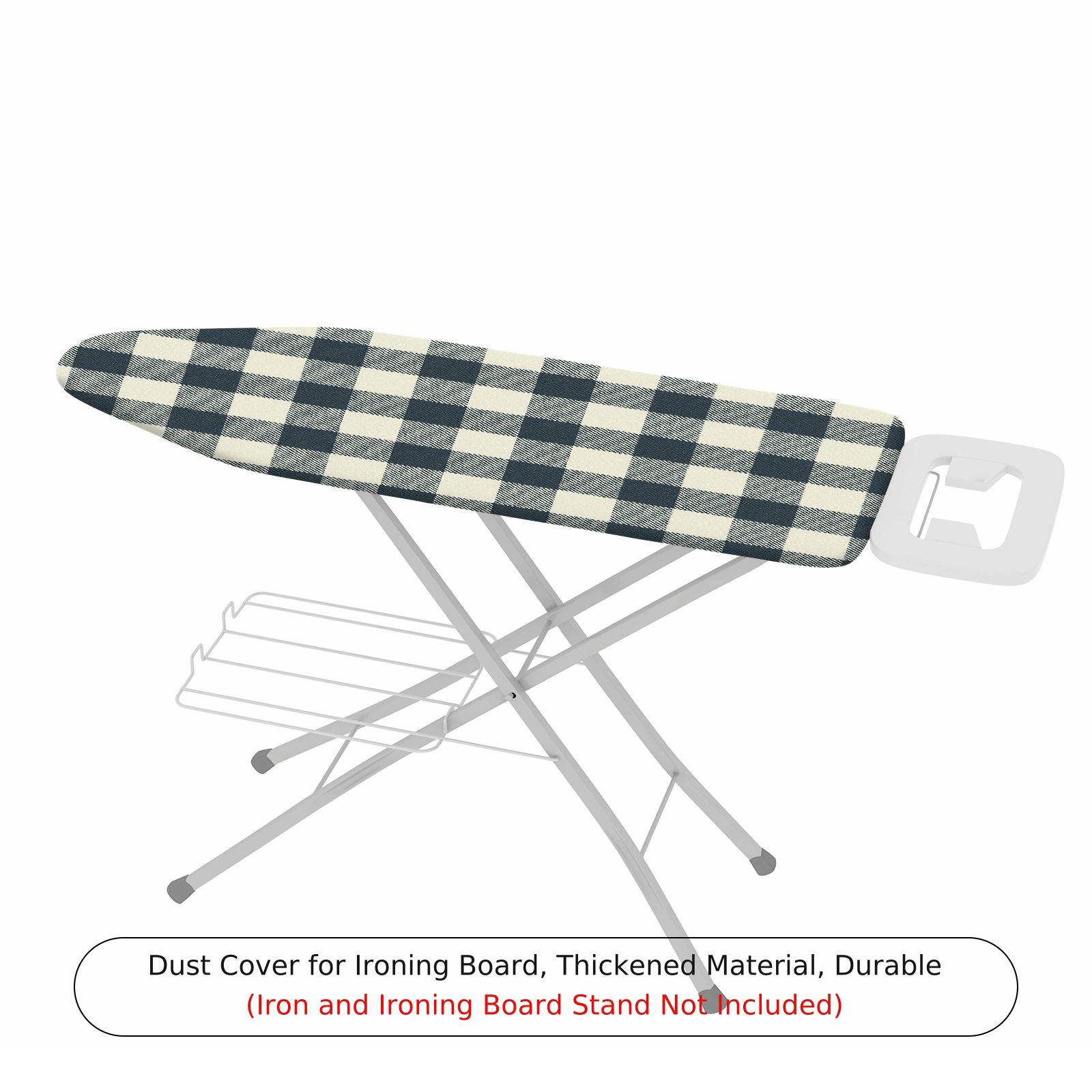 1-Piece Plaid Checkered Black  Ironing Board Cover, Universal Size, Without Board