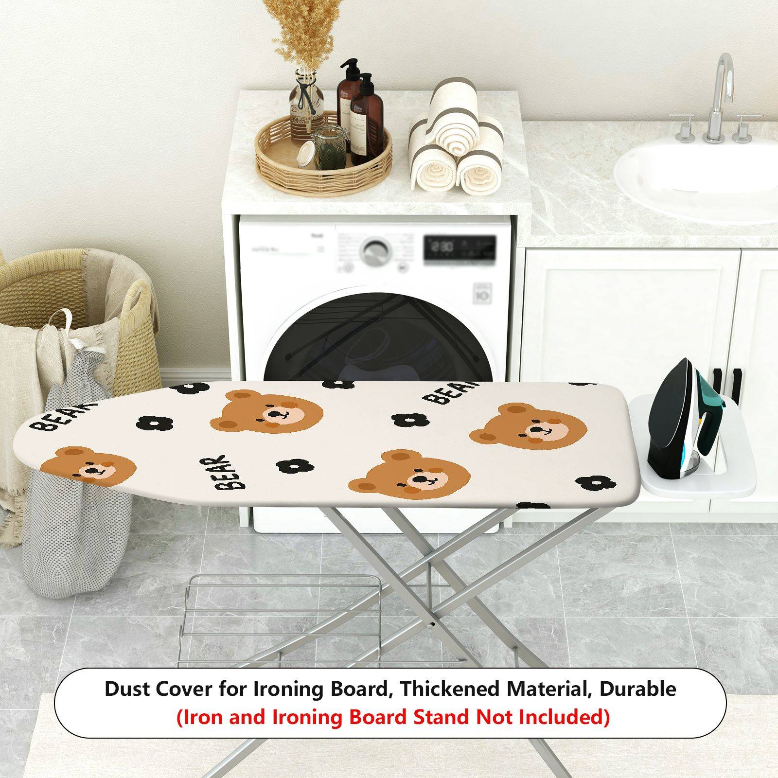 1-Piece Bear Floral Cute  Ironing Board Cover, Universal Size, Without Board