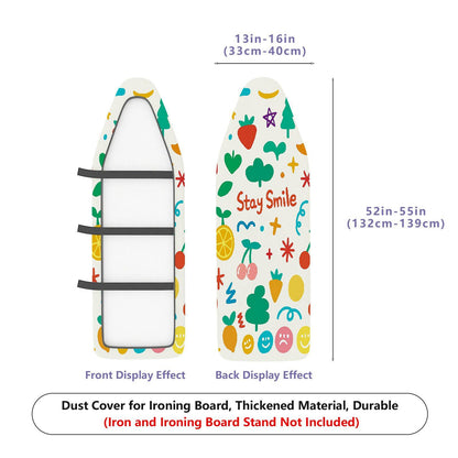 1-Piece Colorful Smiley Fruits  Ironing Board Cover, Universal Size, Without Board