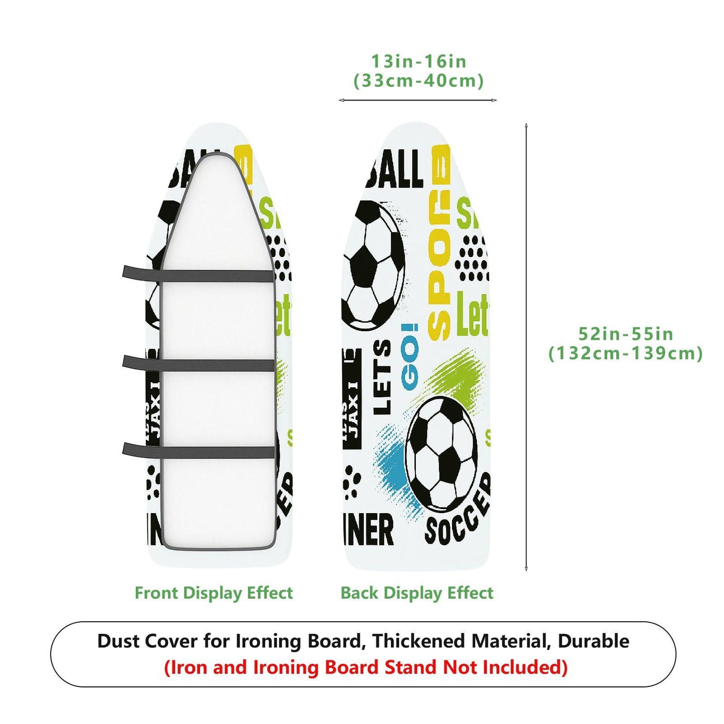 1-Piece Soccer Fun Colorful  Ironing Board Cover, Universal Size, Without Board