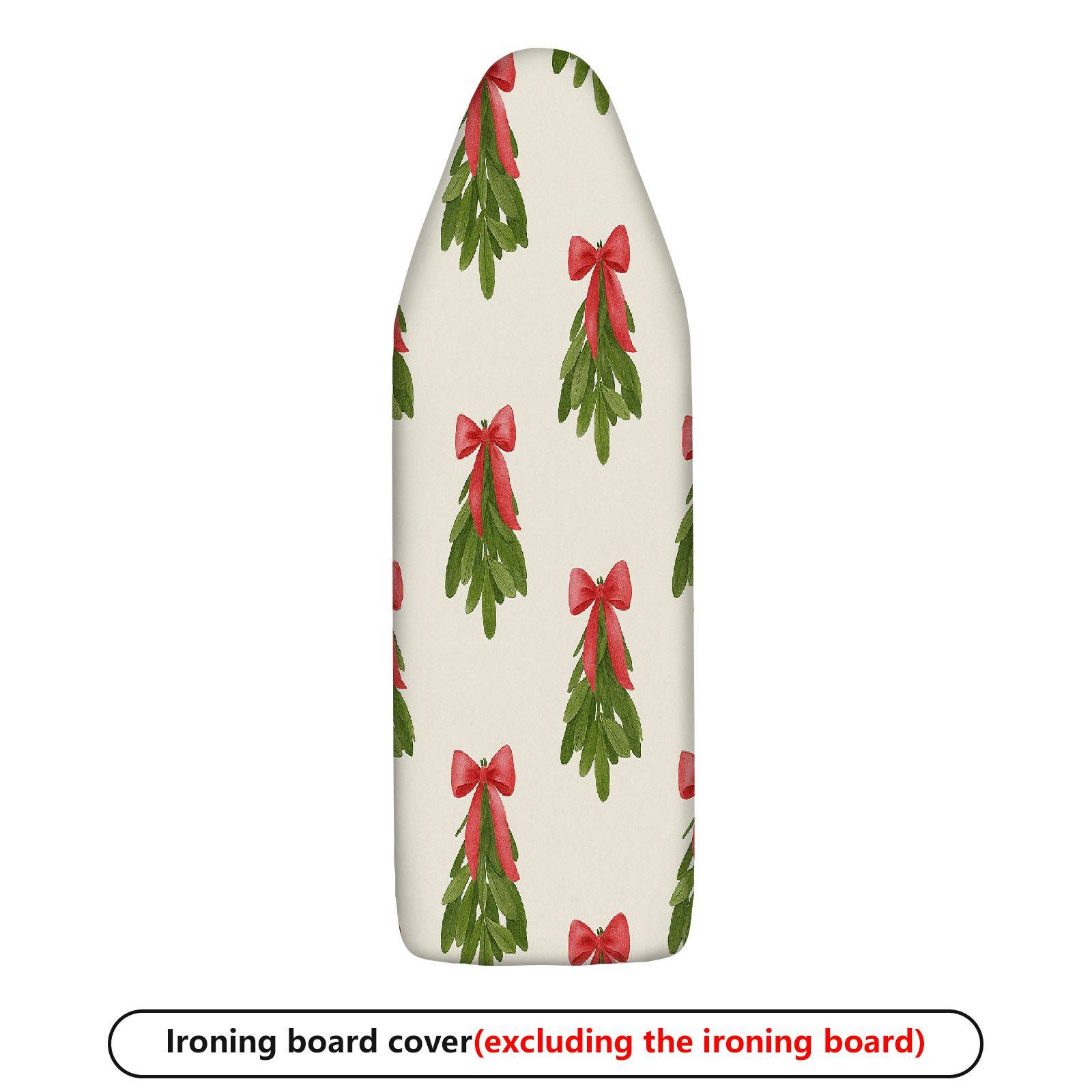 1-Piece Christmas Bow Greenery  Ironing Board Cover, Universal Size, Without Board