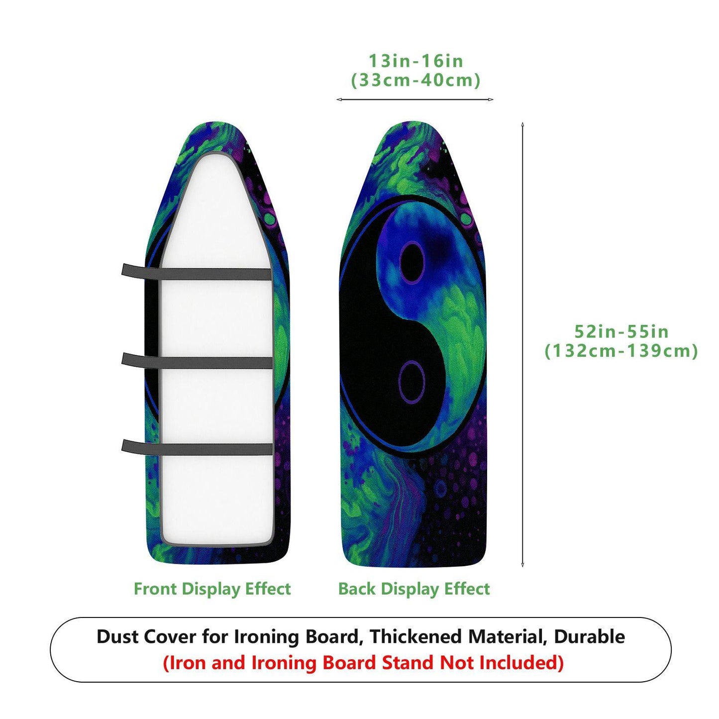 1-Piece Yin Yang Abstract Pattern Colorful  Ironing Board Cover, Universal Size, Without Board