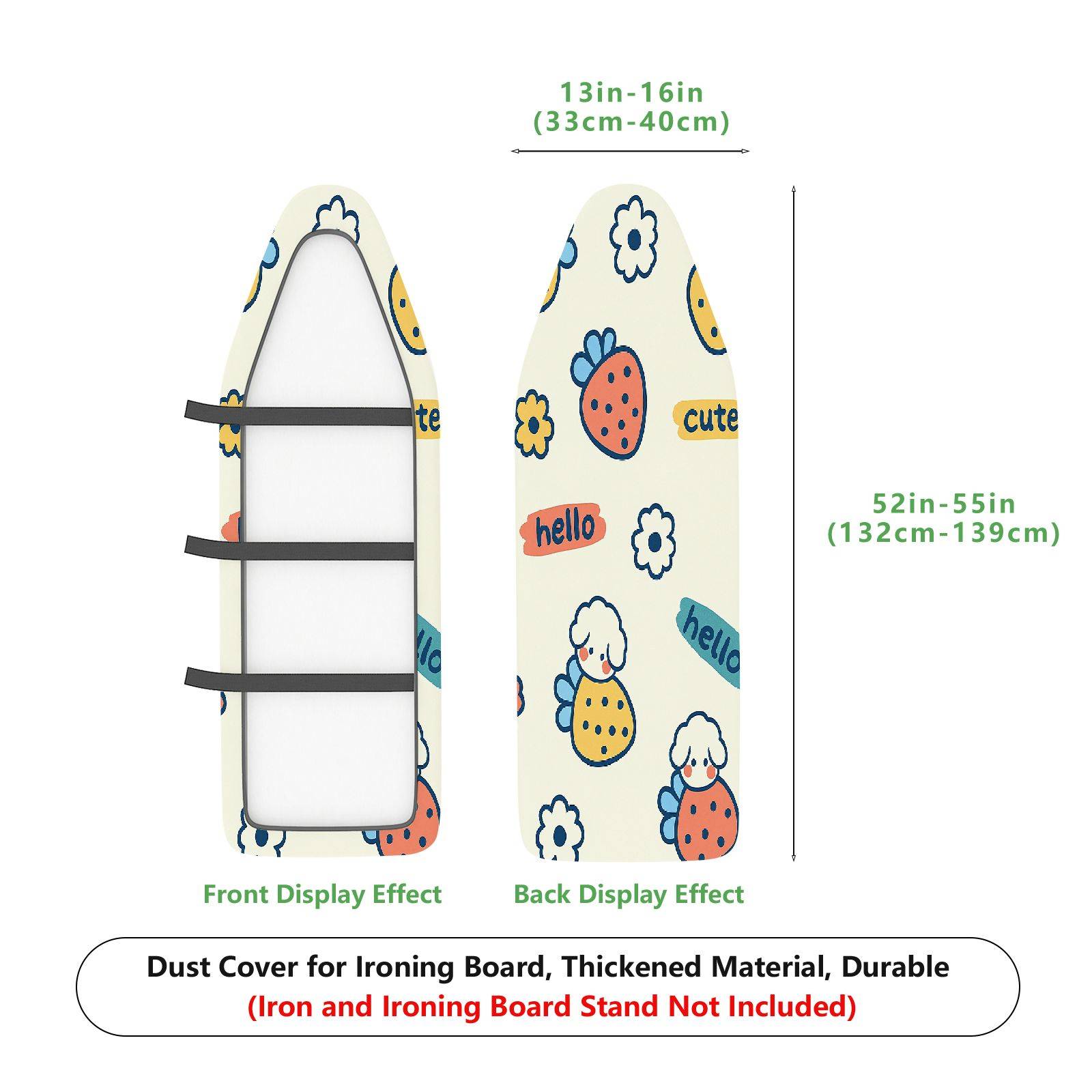 1-Piece Cute Sheep Strawberry  Ironing Board Cover, Universal Size, Without Board
