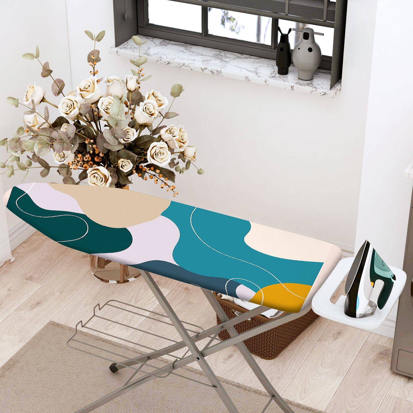1-Piece Abstract Art Colorful Modern  Ironing Board Cover, Universal Size, Without Board