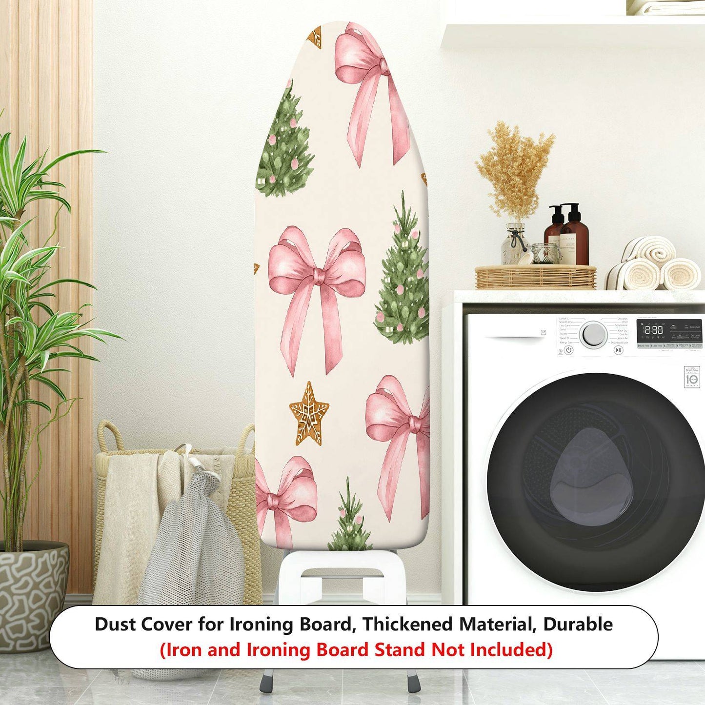 1-Piece Christmas Bow Tree Star  Ironing Board Cover, Universal Size, Without Board