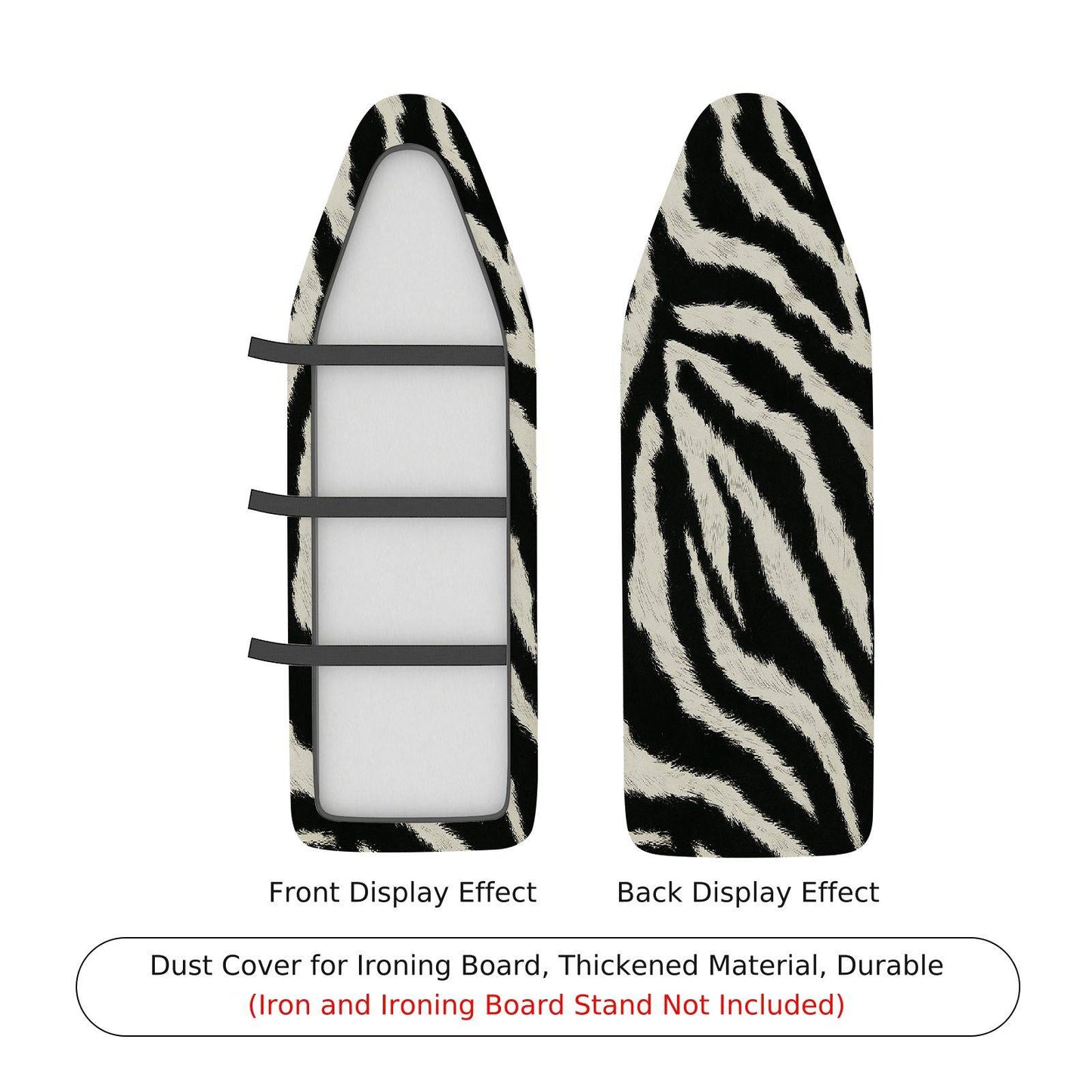 1-Piece Zebra Print Stripe Black White  Ironing Board Cover, Universal Size, Without Board