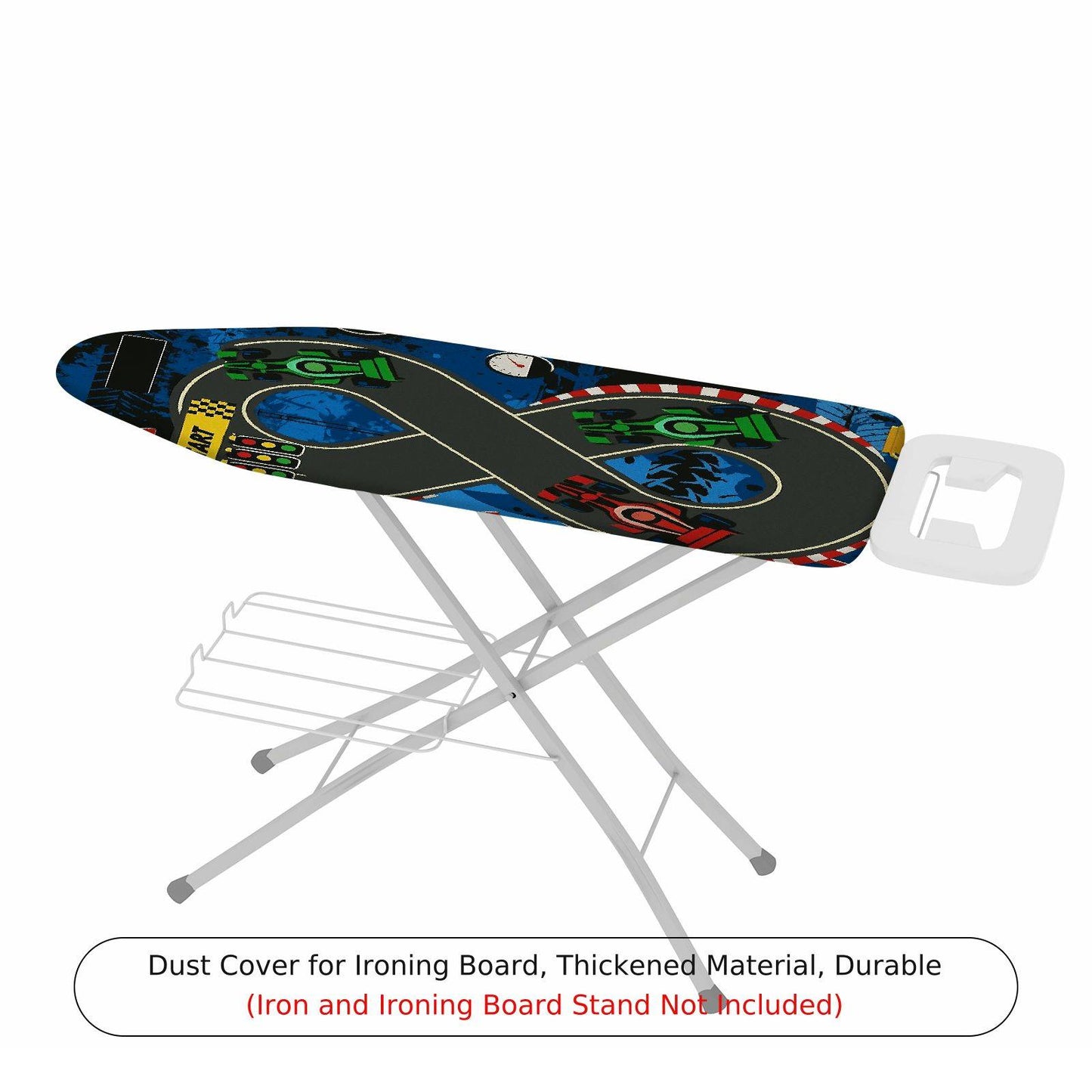 1-Piece Racecar Blue Track Fun  Ironing Board Cover, Universal Size, Without Board