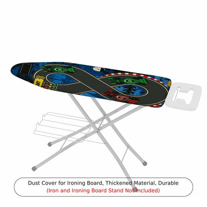 1-Piece Racecar Blue Track Fun  Ironing Board Cover, Universal Size, Without Board