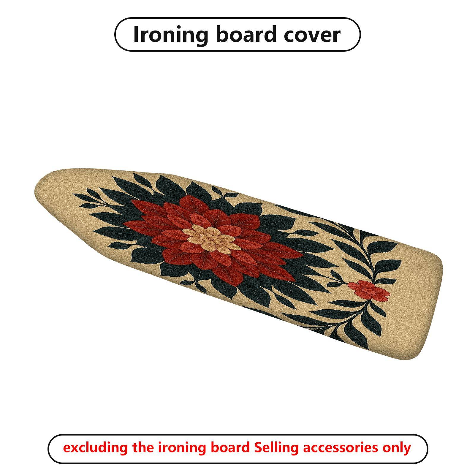 1-Piece Floral Red Green Beige  Ironing Board Cover, Universal Size, Without Board