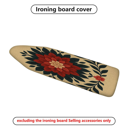 1-Piece Floral Red Green Beige  Ironing Board Cover, Universal Size, Without Board