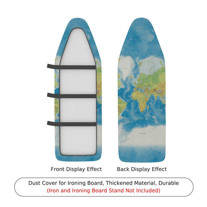 1-Piece World Map Travel Adventure  Ironing Board Cover, Universal Size, Without Board