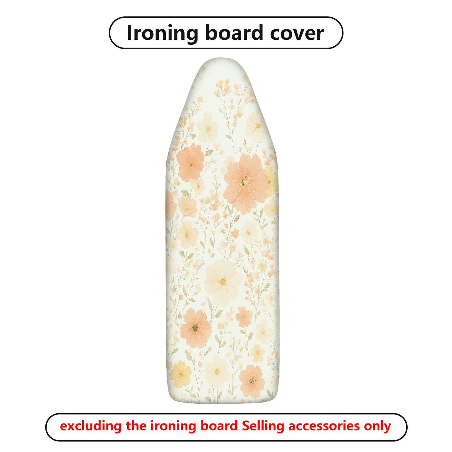 1-Piece Pastoral Floral Beige  Ironing Board Cover, Universal Size, Without Board
