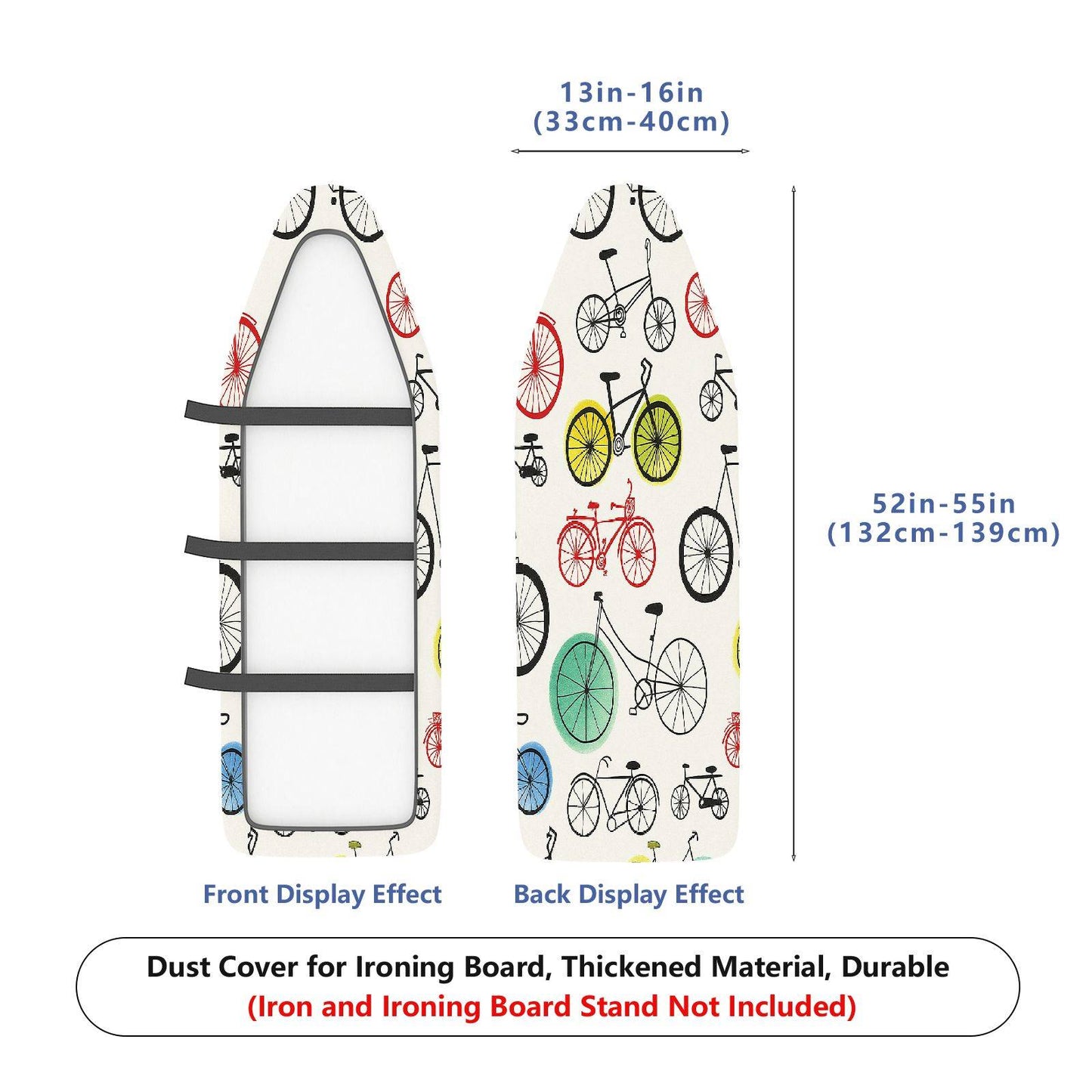 1-Piece Bicycle Colorful Pattern Fun  Ironing Board Cover, Universal Size, Without Board