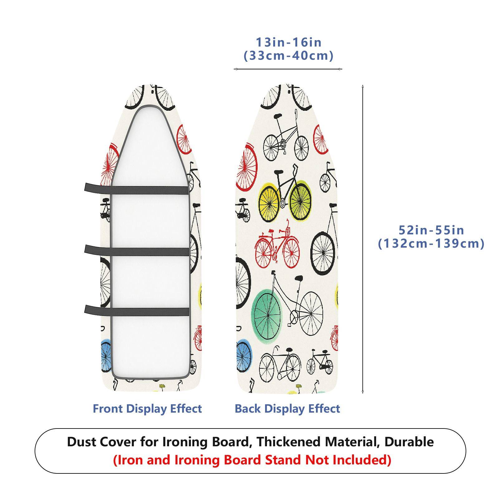 1-Piece Bicycle Colorful Pattern Fun  Ironing Board Cover, Universal Size, Without Board