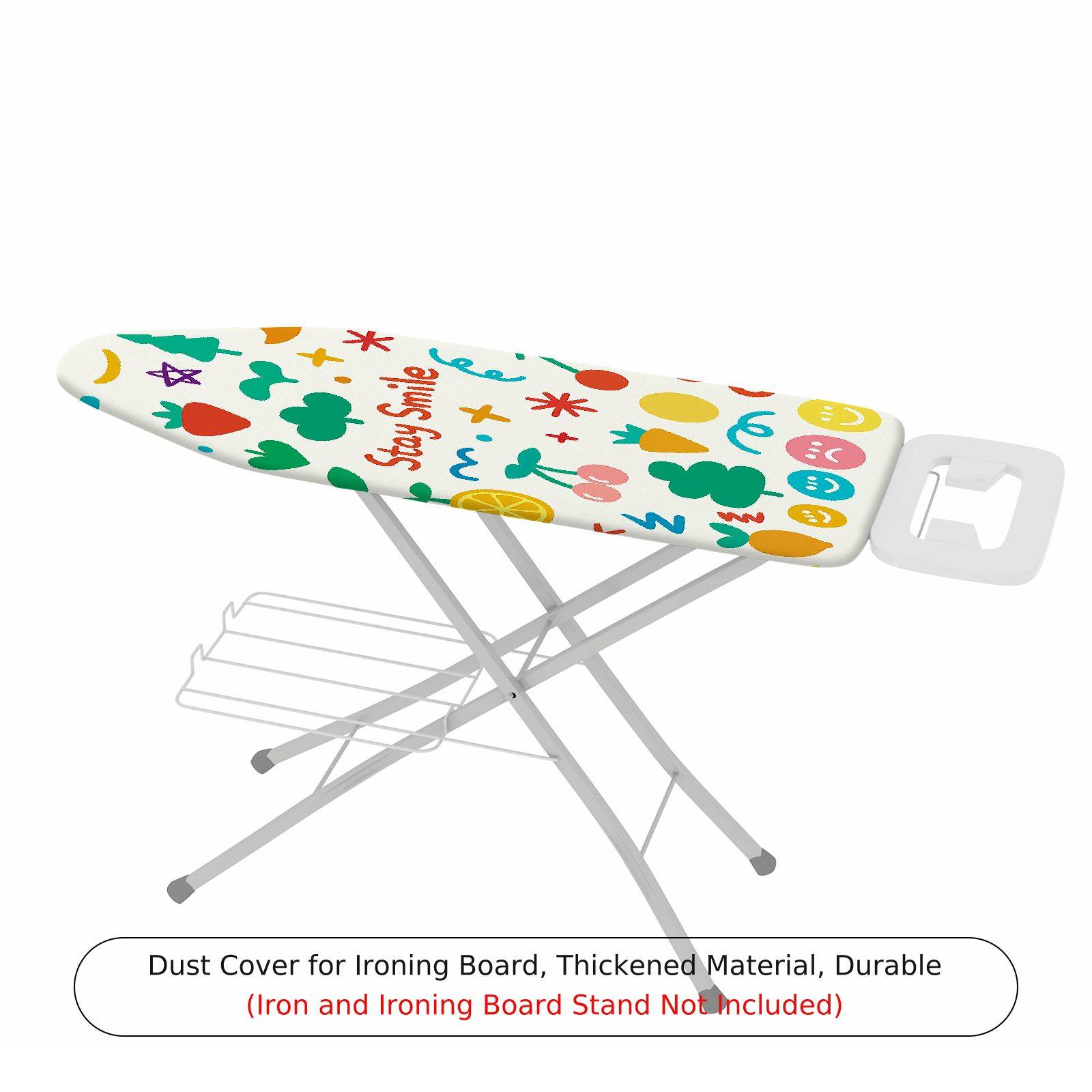 1-Piece Colorful Smiley Fruits  Ironing Board Cover, Universal Size, Without Board