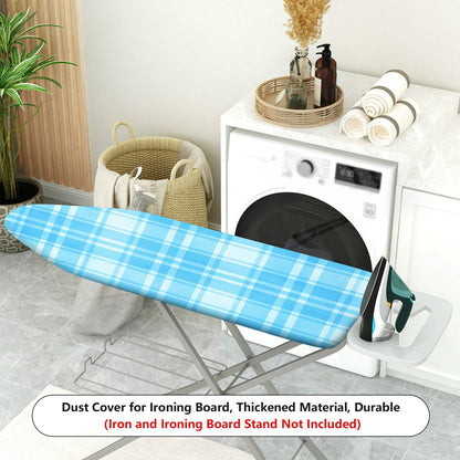 1-Piece Plaid Blue Checkered Pattern  Ironing Board Cover, Universal Size, Without Board