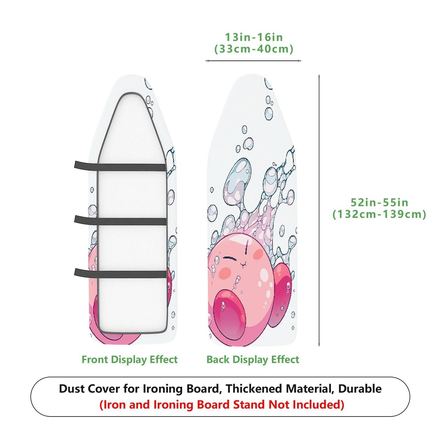 1-Piece Bubbles Cute Pink  Ironing Board Cover, Universal Size, Without Board