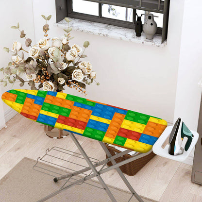 1-Piece Colorful Blocks Pattern Fun  Ironing Board Cover, Universal Size, Without Board