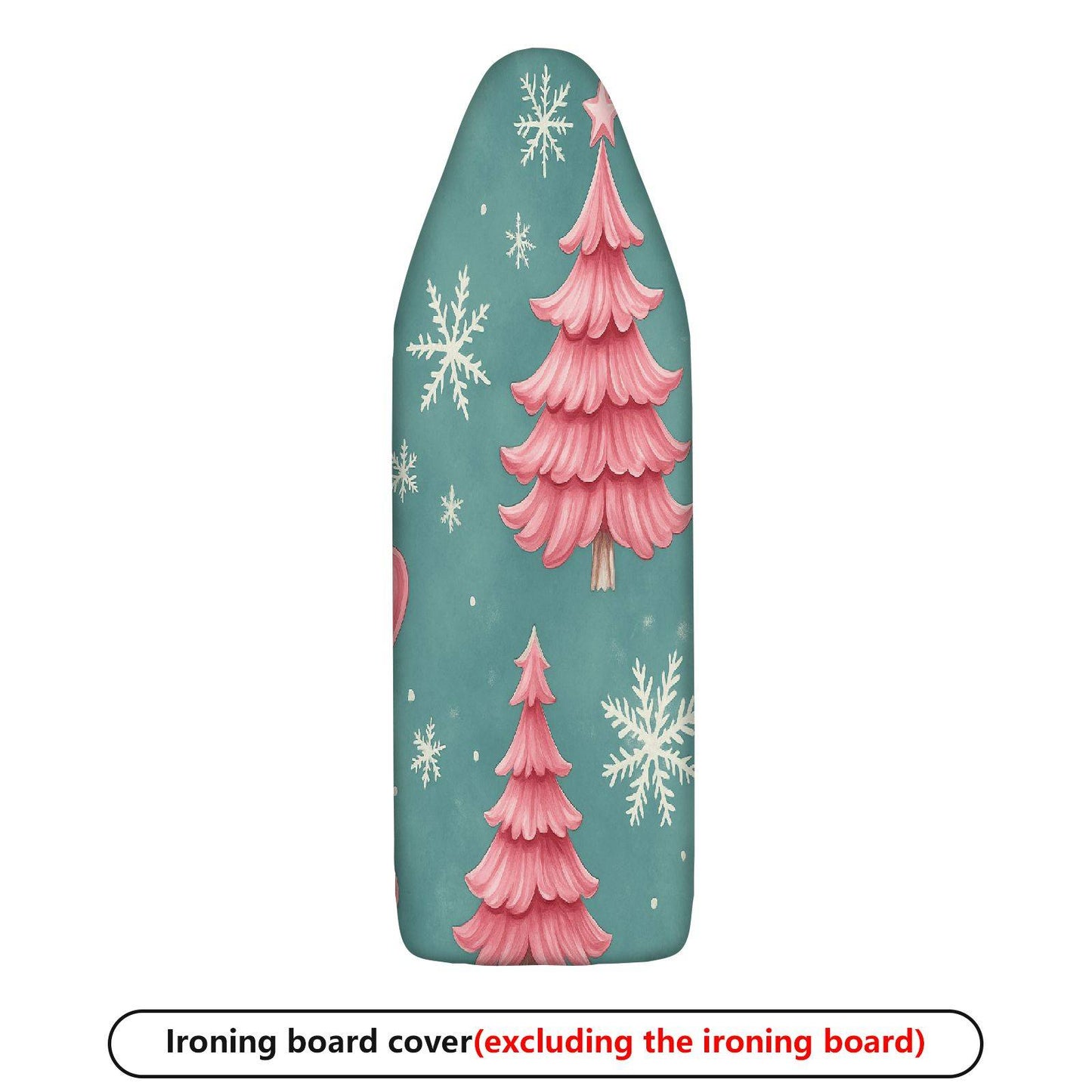 1-Piece Christmas Snowflakes Pink Trees  Ironing Board Cover, Universal Size, Without Board