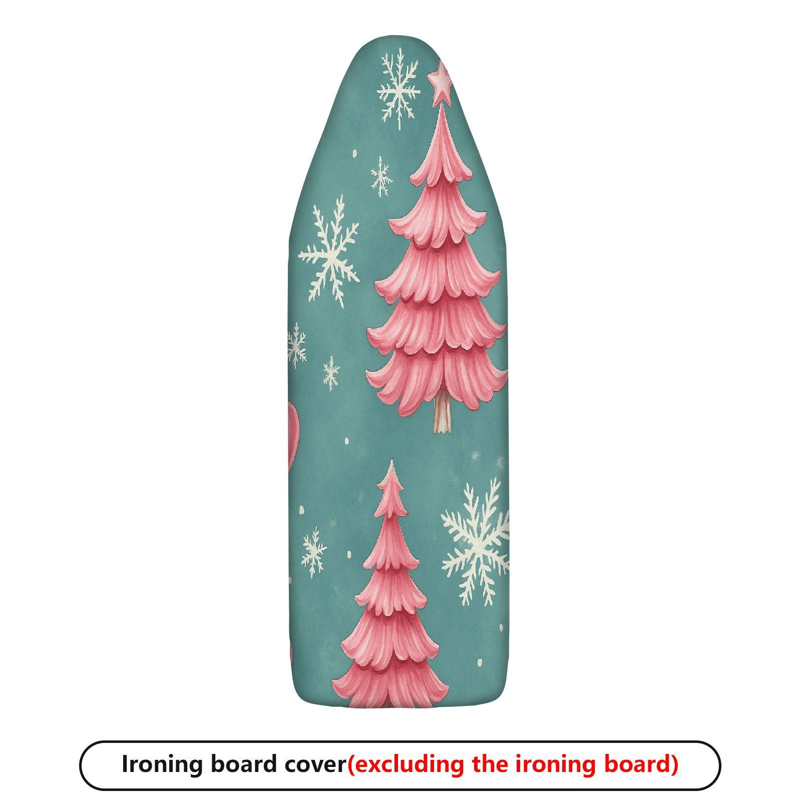 1-Piece Christmas Snowflakes Pink Trees  Ironing Board Cover, Universal Size, Without Board