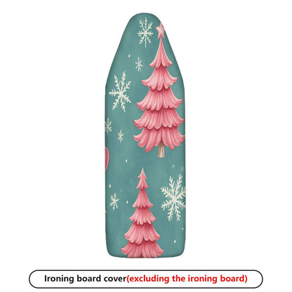 1-Piece Christmas Snowflakes Pink Trees  Ironing Board Cover, Universal Size, Without Board