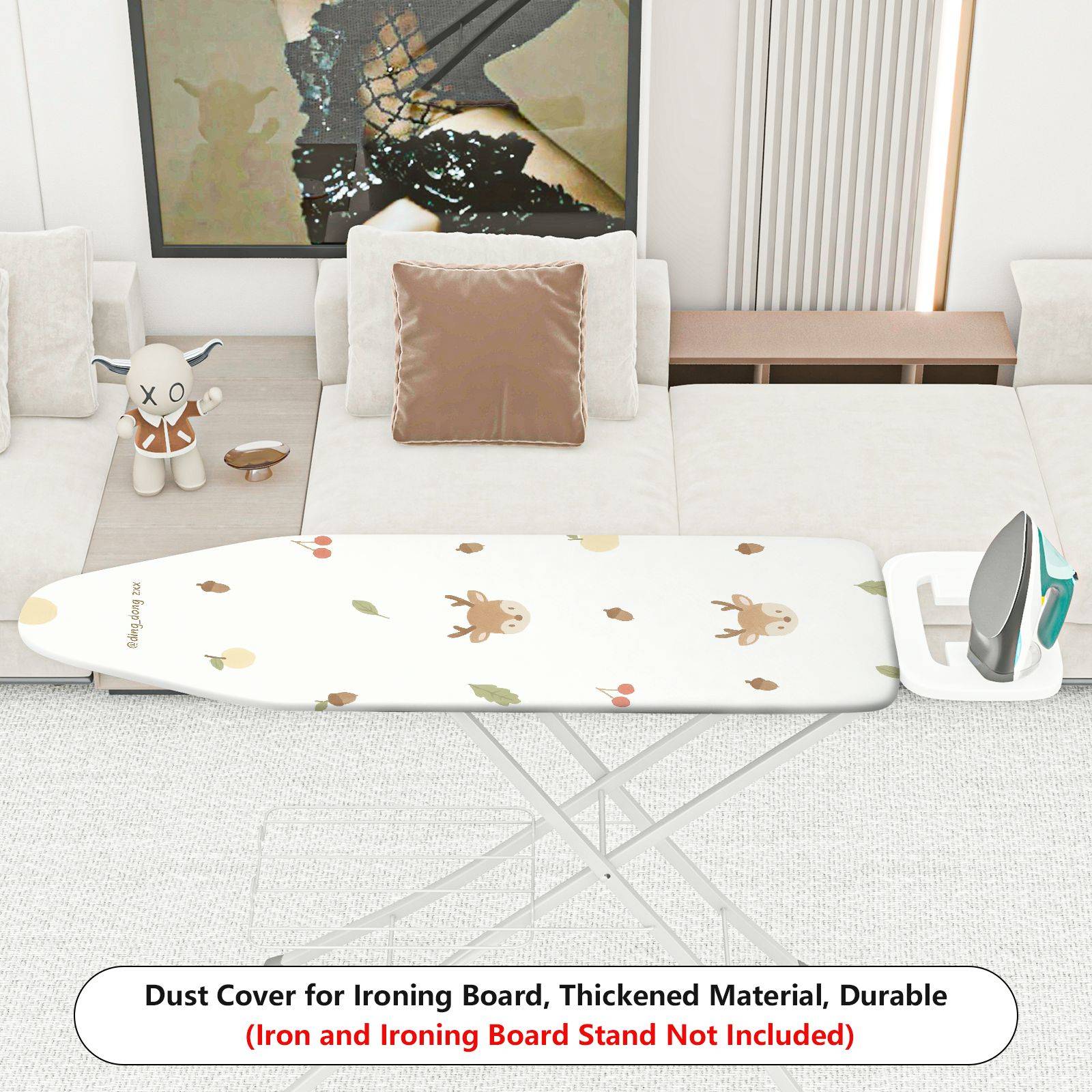1-Piece Deer Fruit Nature  Ironing Board Cover, Universal Size, Without Board