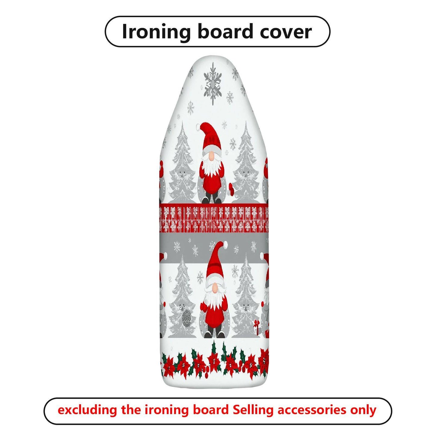 1-Piece Santa Claus Snowflake Christmas Tree  Ironing Board Cover, Universal Size, Without Board