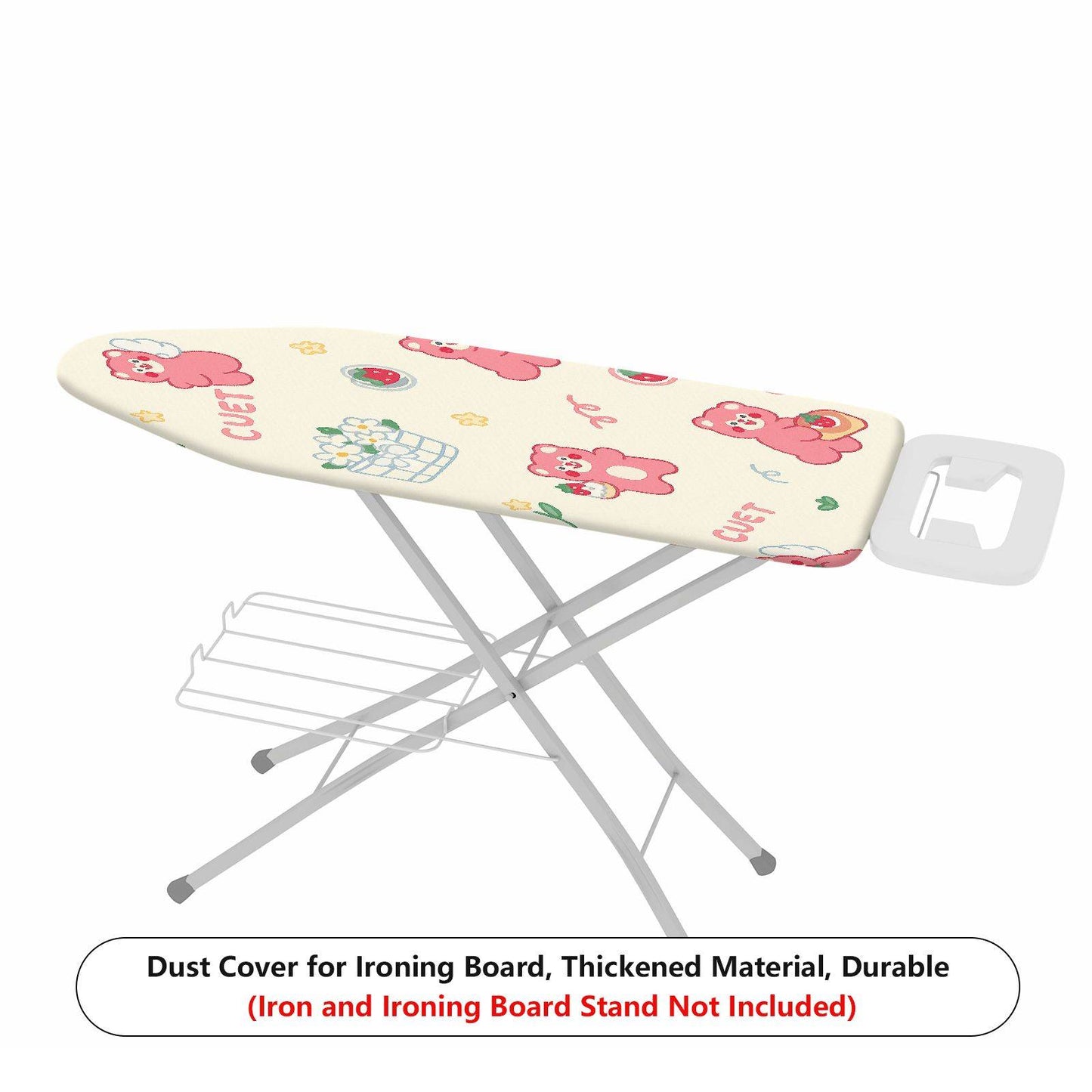 1-Piece Cute Bear Strawberry Floral  Ironing Board Cover, Universal Size, Without Board