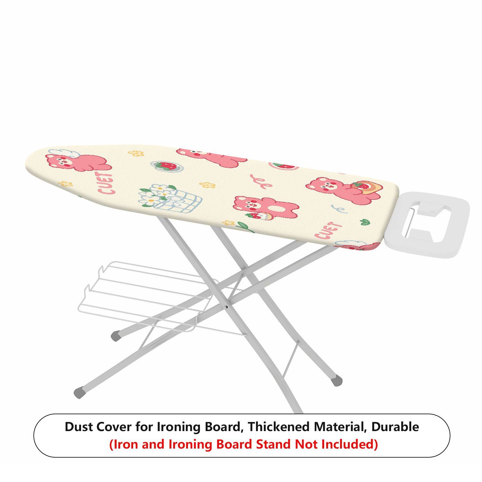 1-Piece Cute Bear Strawberry Floral  Ironing Board Cover, Universal Size, Without Board