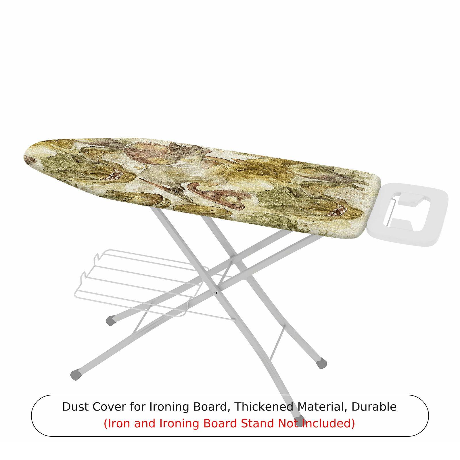 1-Piece Dinosaur Fossil Pattern Beige Verdant  Ironing Board Cover, Universal Size, Without Board