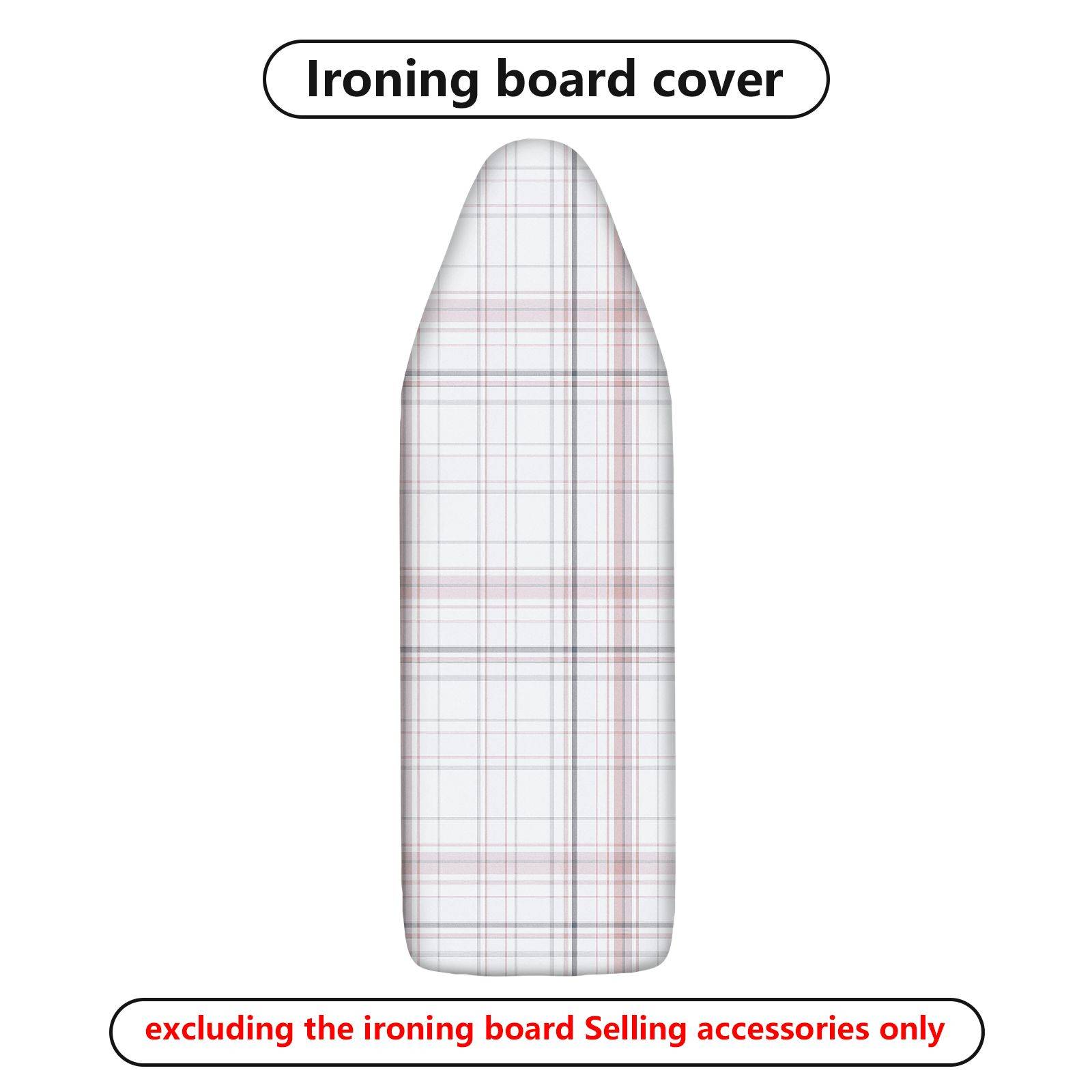 1-Piece Plaid Pattern White Gray Checkered  Ironing Board Cover, Universal Size, Without Board