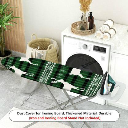 1-Piece Reindeer Plaid Green  Ironing Board Cover, Universal Size, Without Board