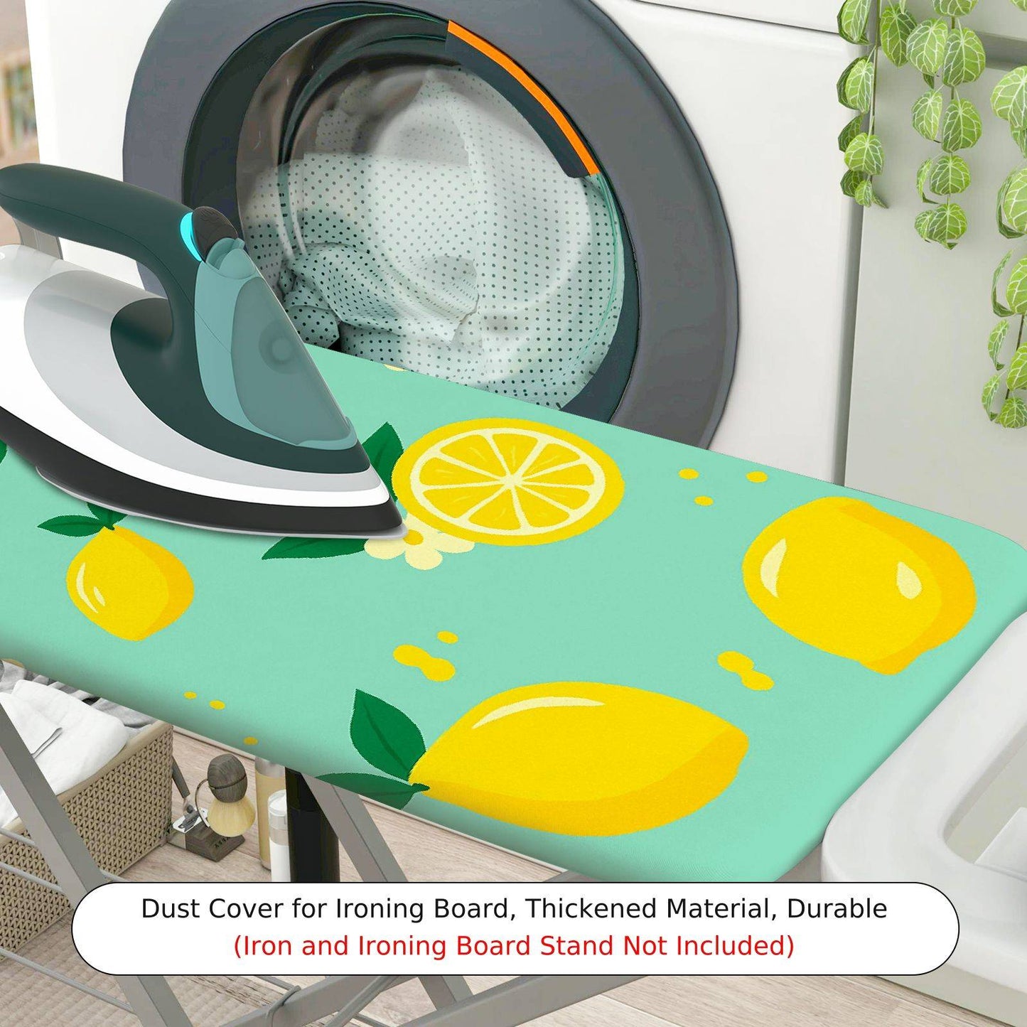 1-Piece Lemon Fruit Floral  Ironing Board Cover, Universal Size, Without Board