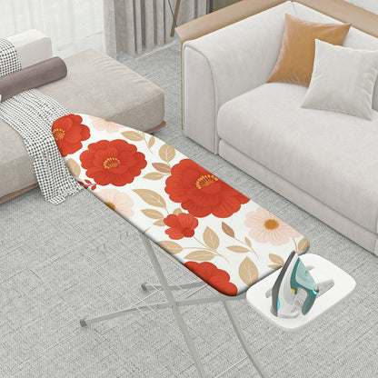 1-Piece Floral Red Beige  Ironing Board Cover, Universal Size, Without Board