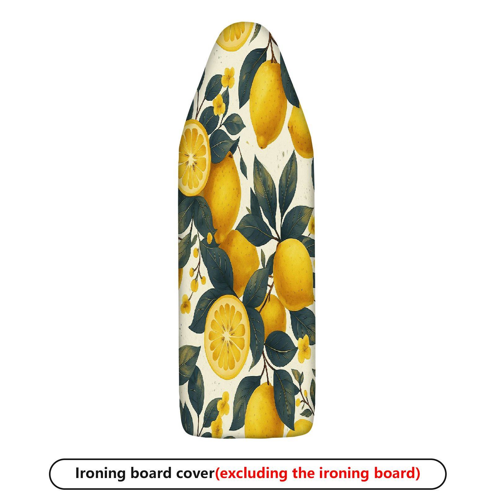 1-Piece Lemon Fruit Floral Yellow  Ironing Board Cover, Universal Size, Without Board