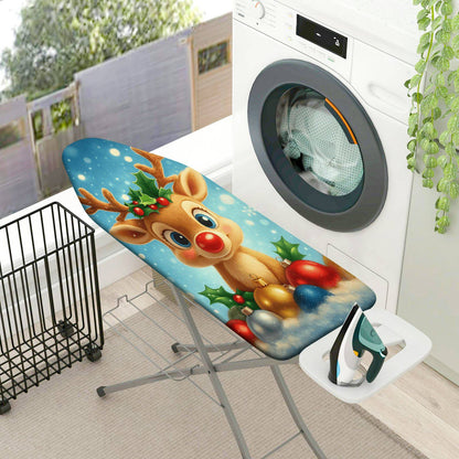 1-Piece Reindeer Christmas Snowflakes  Ironing Board Cover, Universal Size, Without Board