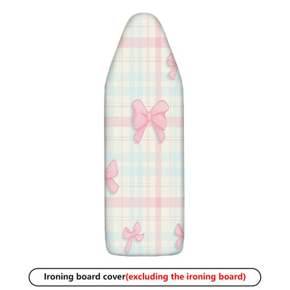 1-Piece Plaid Pink Bow Decorative  Ironing Board Cover, Universal Size, Without Board