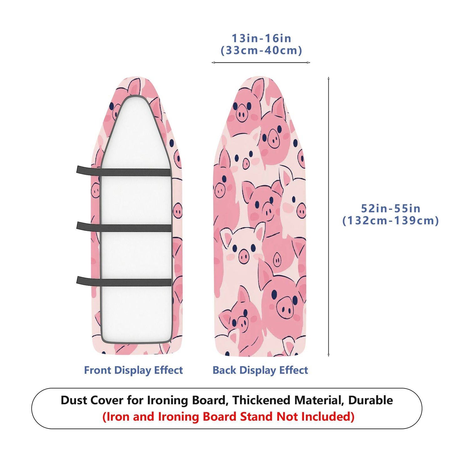1-Piece Cute Pink Pig  Animal Pattern  Ironing Board Cover, Universal Size, Without Board