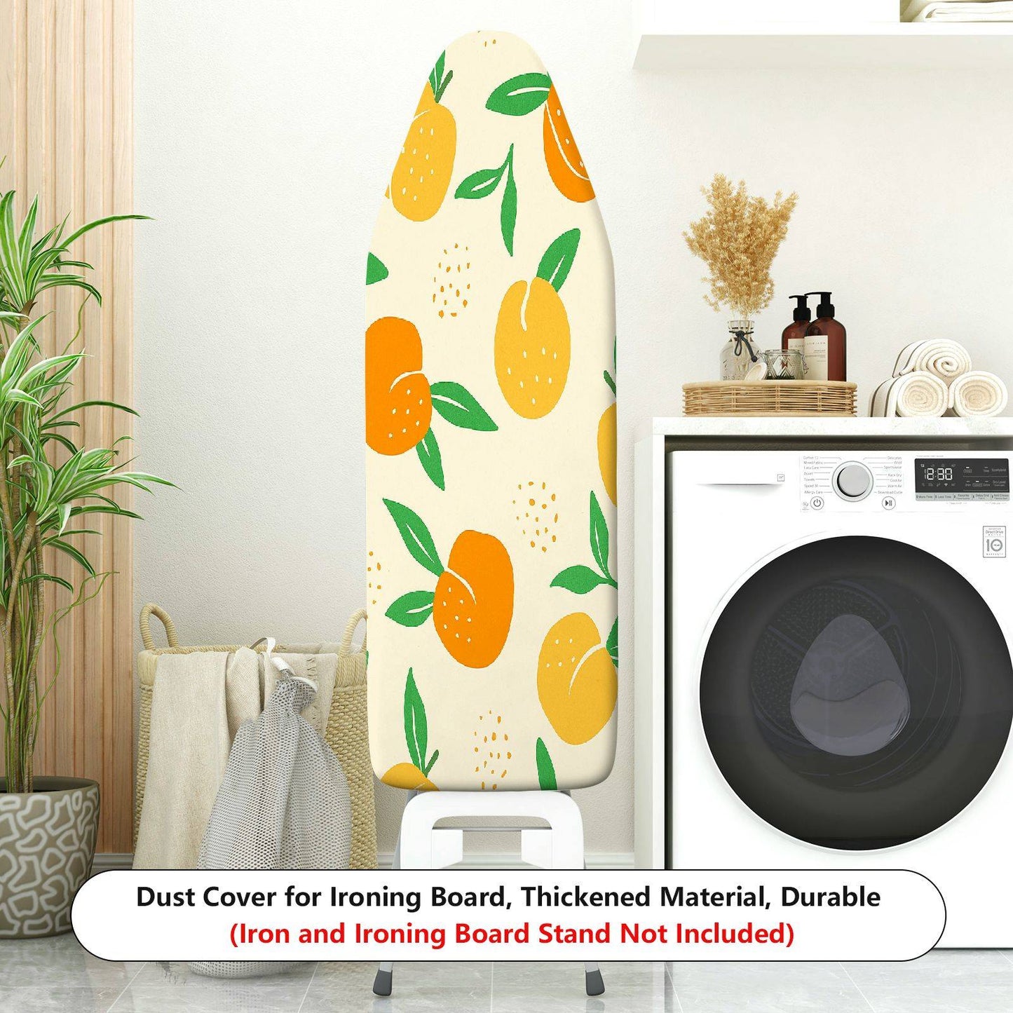 1-Piece Fruit Pattern Orange Leaf Print  Ironing Board Cover, Universal Size, Without Board