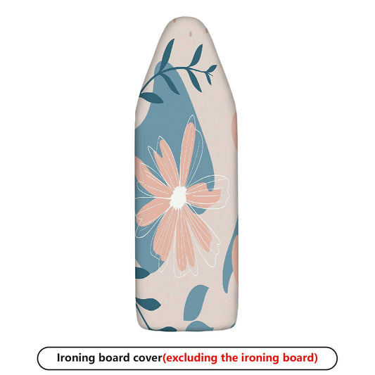 1-Piece Floral Pattern Blue Beige Leaves  Ironing Board Cover, Universal Size, Without Board