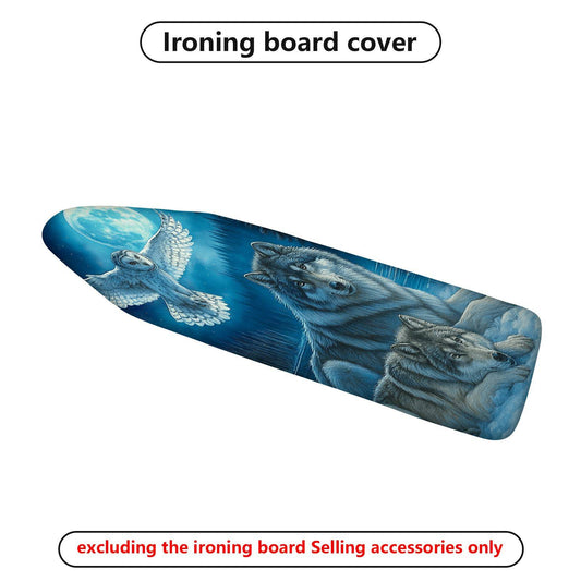 1-Piece wolf owl moon  Ironing Board Cover, Universal Size, Without Board