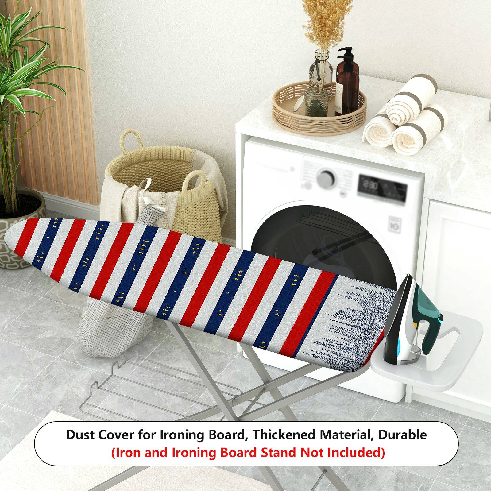 1-Piece American Flag City Skyline Star  Ironing Board Cover, Universal Size, Without Board