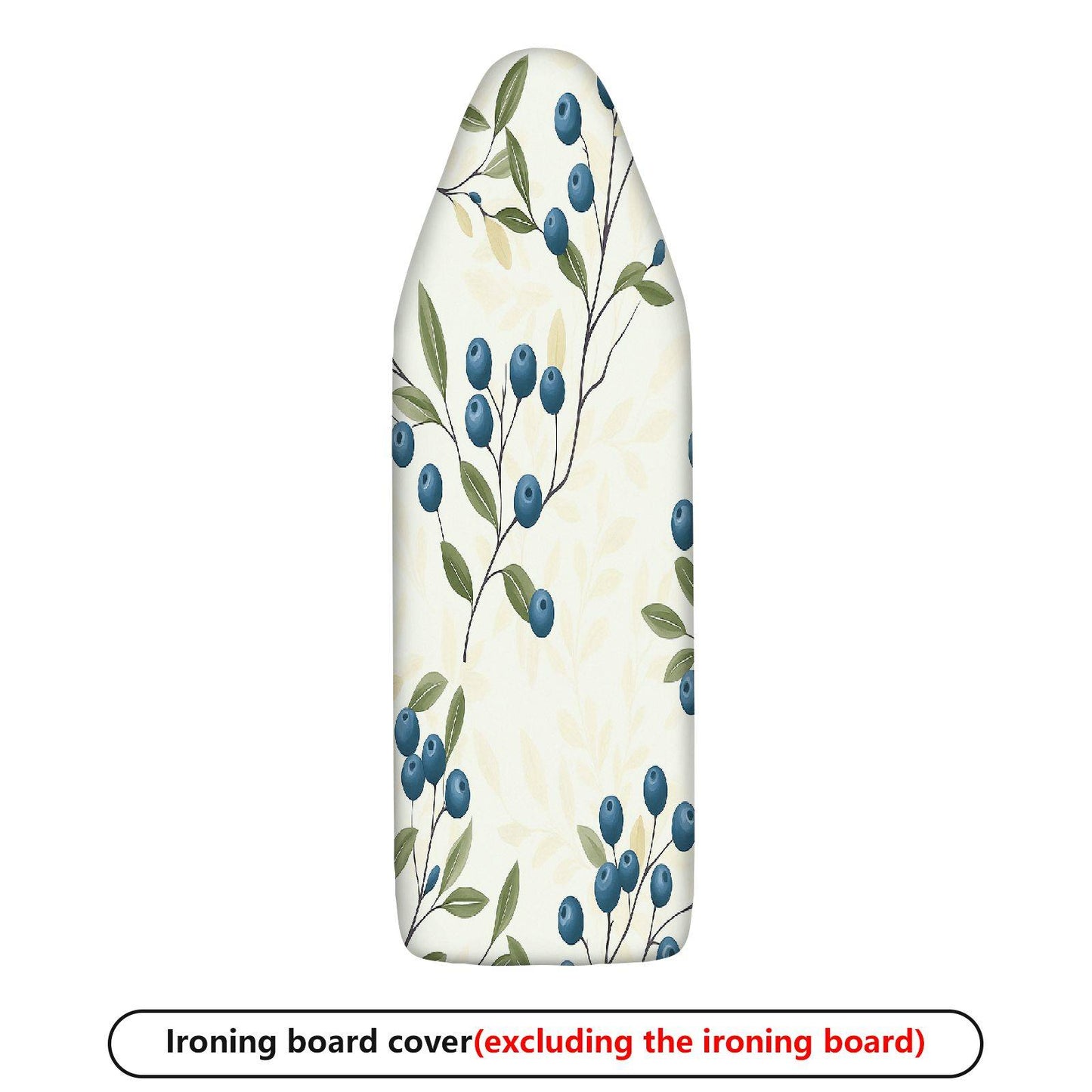 1-Piece Blueberry Leaf Pattern Floral Fruit  Ironing Board Cover, Universal Size, Without Board