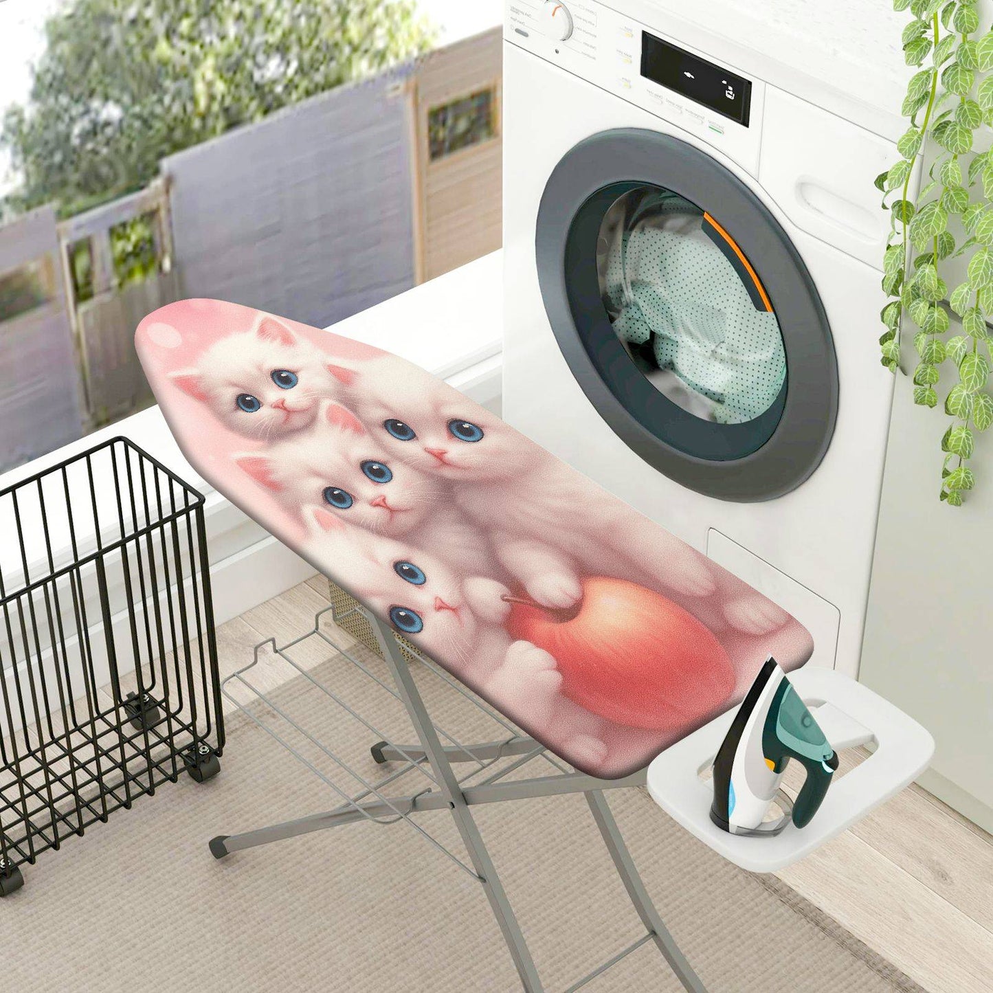 1-Piece Cat Cute Whimsical  Ironing Board Cover, Universal Size, Without Board