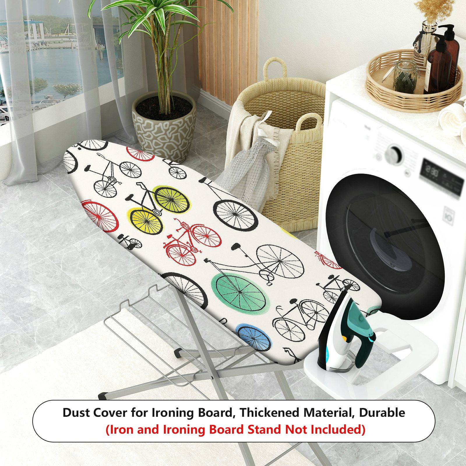 1-Piece Bicycle Colorful Pattern Fun  Ironing Board Cover, Universal Size, Without Board