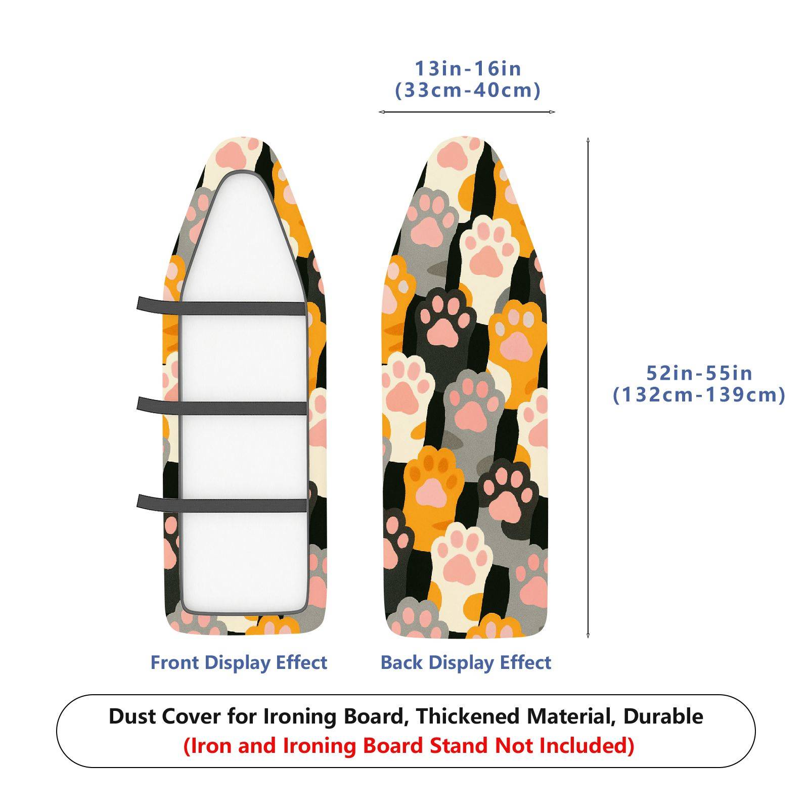 1-Piece Cute  Animal Paw Design Printed  Ironing Board Cover, Universal Size, Without Board
