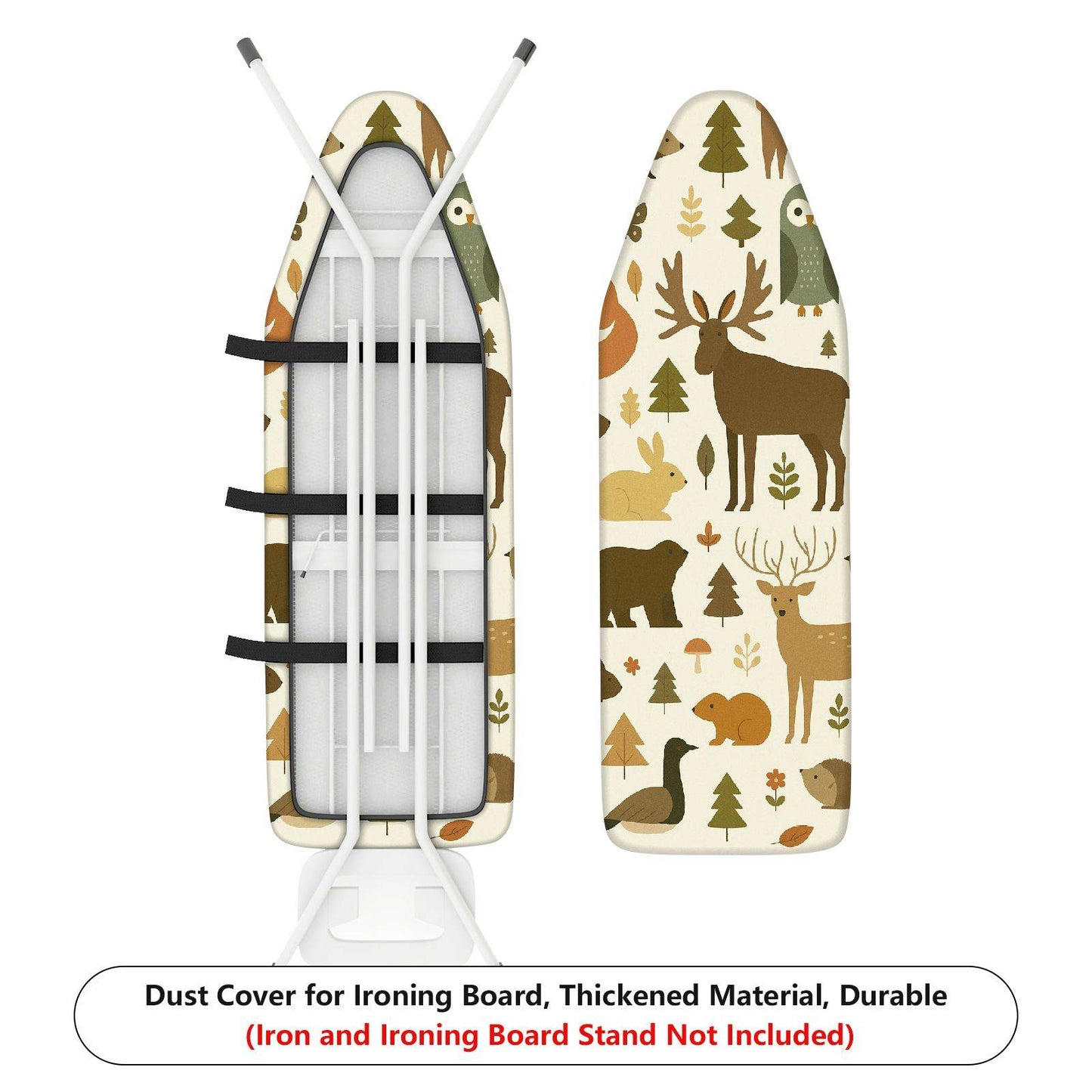 1-Piece Woodland Animal Forest Nature  Ironing Board Cover, Universal Size, Without Board