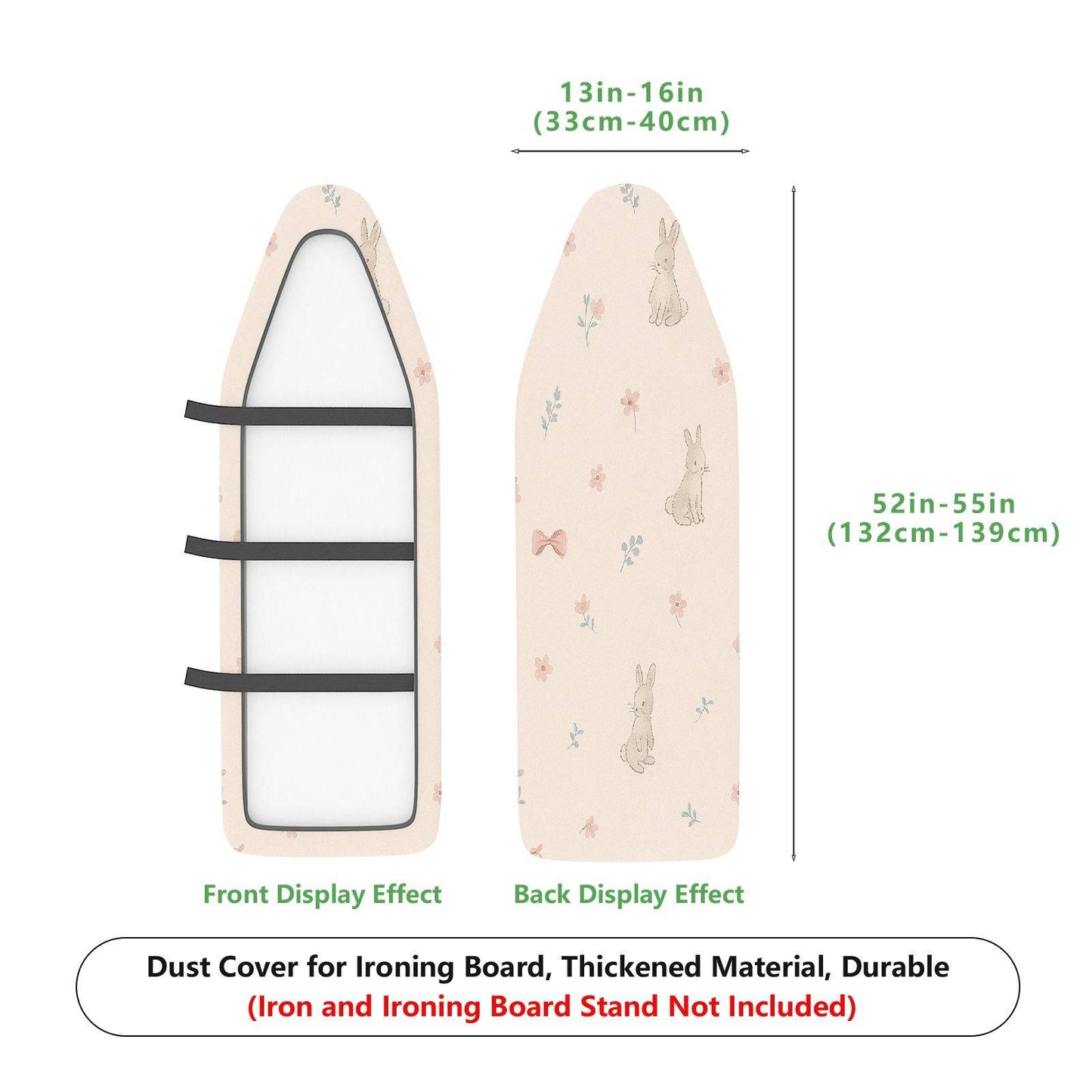 1-Piece Rabbit Floral Cute  Ironing Board Cover, Universal Size, Without Board