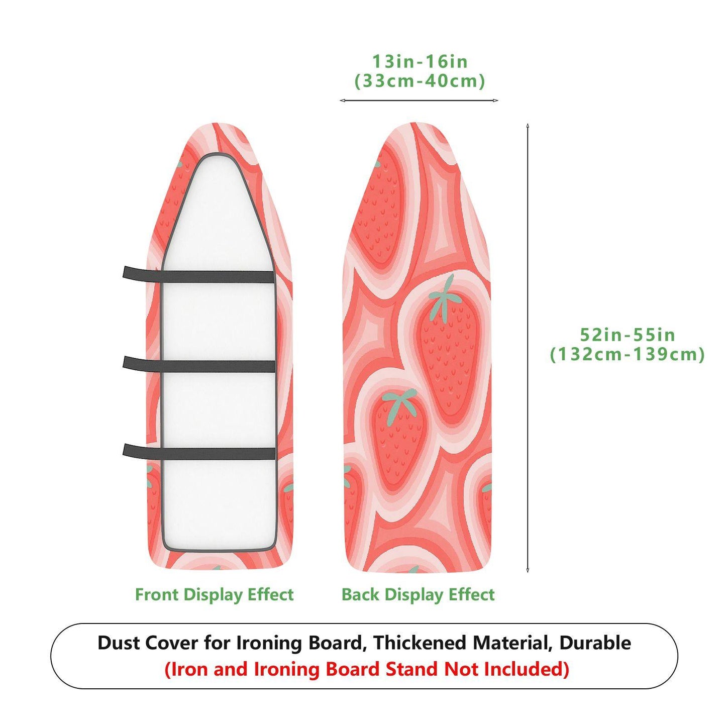 1-Piece Strawberry Pink Fun Decorative  Ironing Board Cover, Universal Size, Without Board